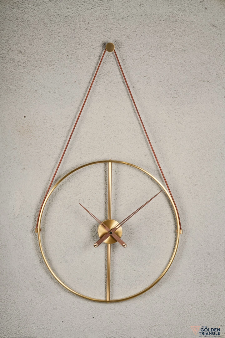 The Golden Triangle India Chronos Wall Clock - Leather Belt 2 The Golden Triangle India Chronos Wall Clock - Leather Belt