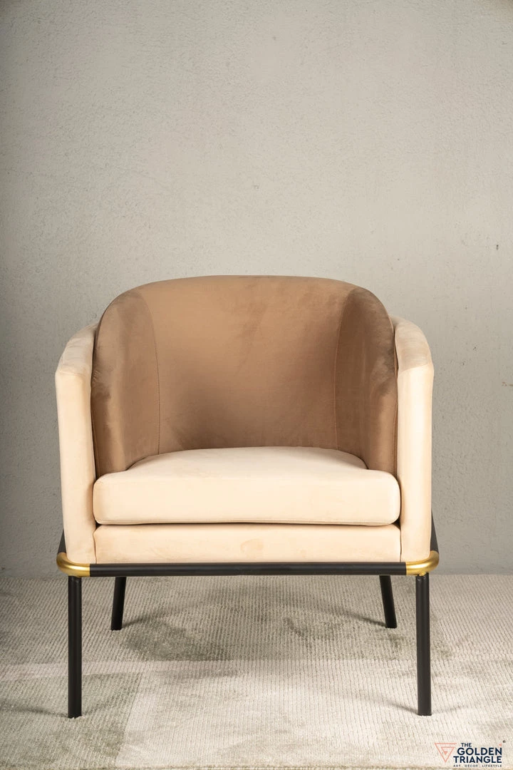 The-Golden-Triangle-India Furniture Juno Lounge Chair - Beige And Tan 4 The-Golden-Triangle-India Furniture Juno Lounge Chair - Beige And Tan