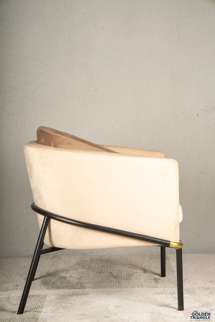 The-Golden-Triangle-India Furniture Juno Lounge Chair - Beige And Tan 5 The-Golden-Triangle-India Furniture Juno Lounge Chair - Beige And Tan