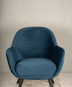 The Golden Triangle India Zenith Lounge Chair - Blue Furniture
