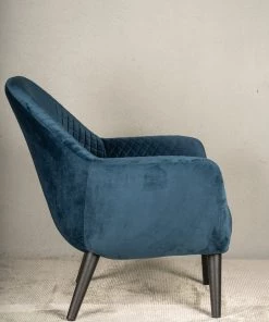The Golden Triangle India Zenith Lounge Chair - Blue Furniture