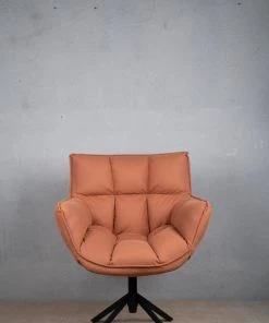 The Golden Triangle India Cooper Swivel Chair - Tan