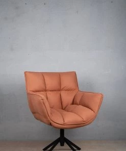 The Golden Triangle India Cooper Swivel Chair - Tan