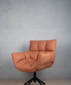 The Golden Triangle India Cooper Swivel Chair - Tan