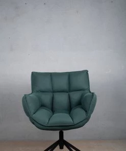 The Golden Triangle India Cooper Swivel Chair - Pine Green