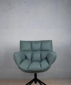 The Golden Triangle India Furniture Cooper Swivel Chair - Sage Green
