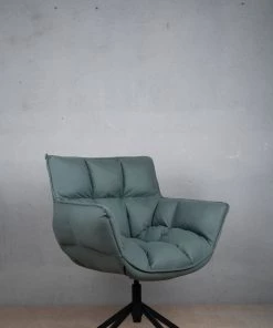 The Golden Triangle India Furniture Cooper Swivel Chair - Sage Green