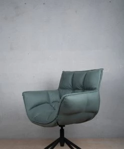The Golden Triangle India Furniture Cooper Swivel Chair - Sage Green