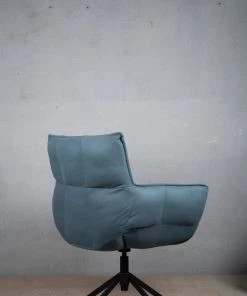 The Golden Triangle India Furniture Cooper Swivel Chair - Blue