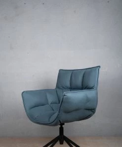 The Golden Triangle India Furniture Cooper Swivel Chair - Blue