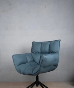 The Golden Triangle India Furniture Cooper Swivel Chair - Blue