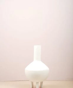 The Golden Triangle India Three Legged Vase - White Vases