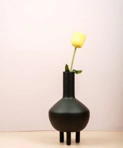 The Golden Triangle India Three Legged Vase - Black