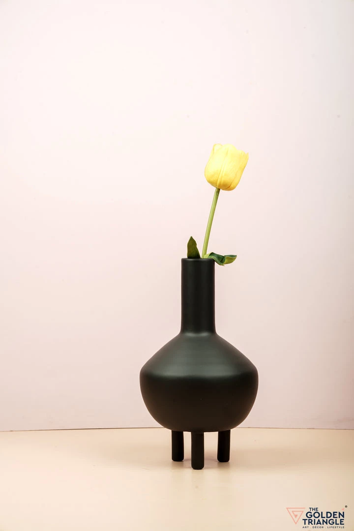 The Golden Triangle India Three Legged Vase - Black 3 The Golden Triangle India Three Legged Vase - Black