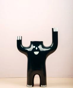 The Golden Triangle India Vases Happy Face Vase - Blue