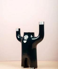 The Golden Triangle India Vases Happy Face Vase - Blue