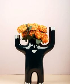 The Golden Triangle India Vases Happy Face Vase - Blue