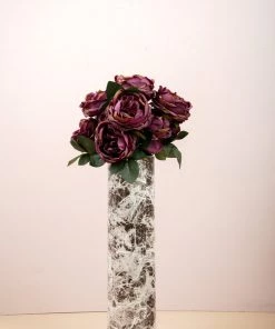 The Golden Triangle India Vases Marble Finished Ceramic Vase - Tall