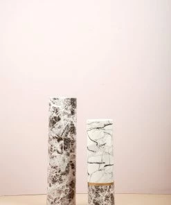 The Golden Triangle India Vases Marble Finished Ceramic Vase - Tall