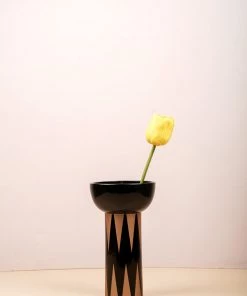 The Golden Triangle India Vases Bastien Ceramic Vase - Black & Bronze