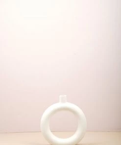 The Golden Triangle India Doughnut Vase - White