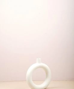 The Golden Triangle India Doughnut Vase - White