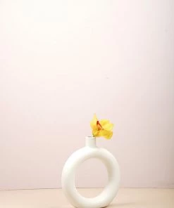 The Golden Triangle India Doughnut Vase - White