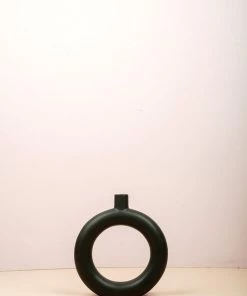 The Golden Triangle India Monochrome Collection Doughnut Vase - Black