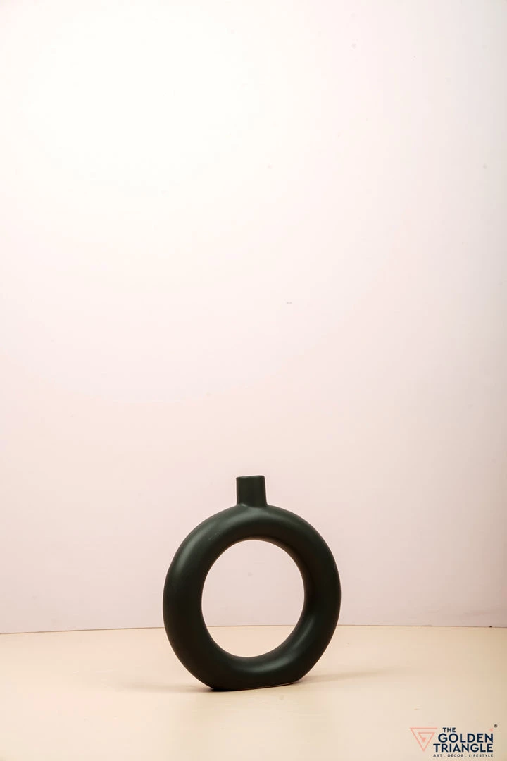 The Golden Triangle India Monochrome Collection Doughnut Vase - Black 5 The Golden Triangle India Monochrome Collection Doughnut Vase - Black