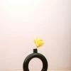 The Golden Triangle India Monochrome Collection Doughnut Vase - Black