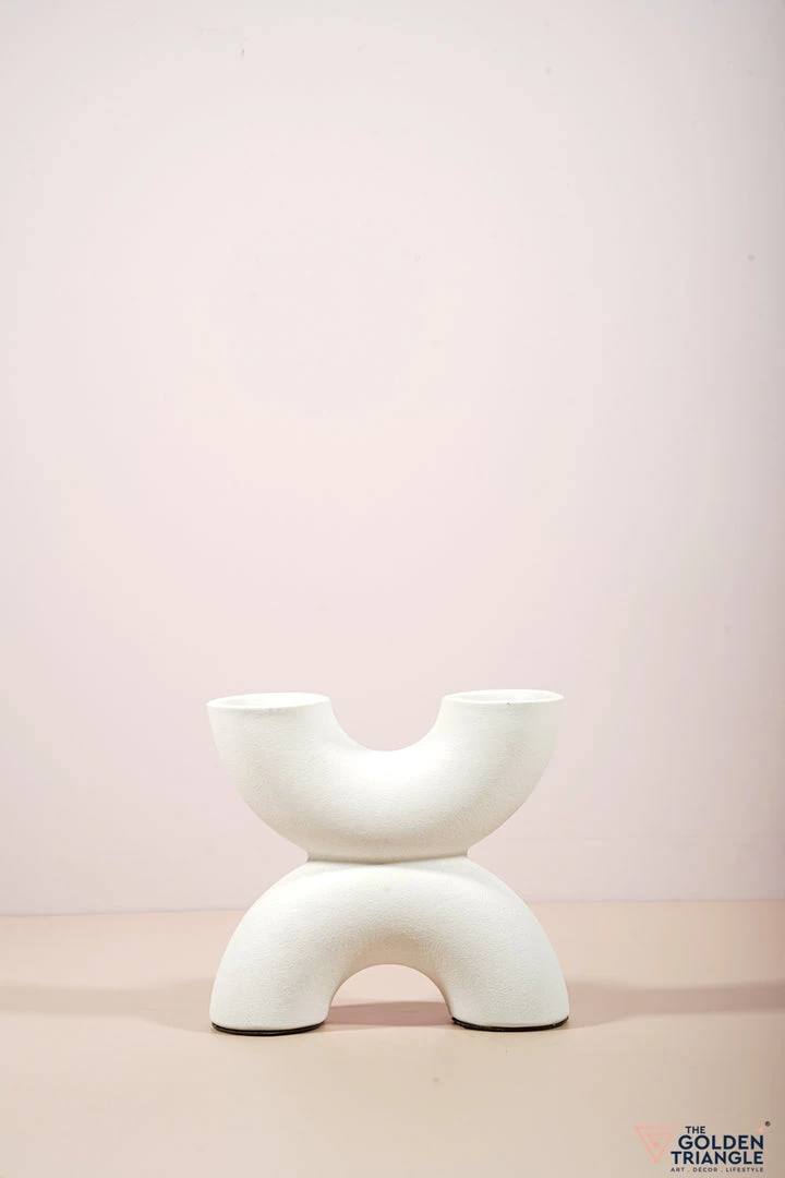 The Golden Triangle India White Arch Vase - Double U 4 The Golden Triangle India White Arch Vase - Double U