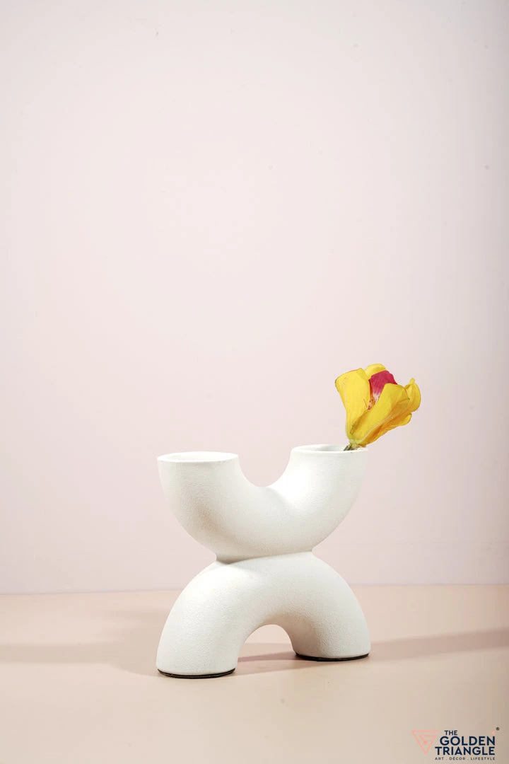 The Golden Triangle India White Arch Vase - Double U 3 The Golden Triangle India White Arch Vase - Double U