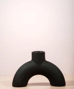 The Golden Triangle India Black Arch Vase - Inverted U