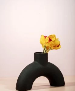 The Golden Triangle India Black Arch Vase - Inverted U