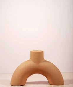 The Golden Triangle India Vases Tan Arch Vase - Inverted U