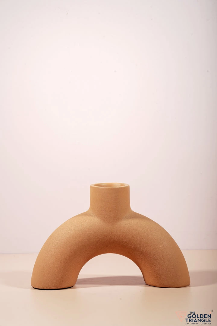 The Golden Triangle India Vases Tan Arch Vase - Inverted U 4 The Golden Triangle India Vases Tan Arch Vase - Inverted U