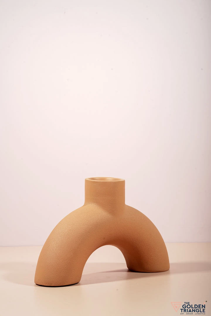 The Golden Triangle India Vases Tan Arch Vase - Inverted U 3 The Golden Triangle India Vases Tan Arch Vase - Inverted U