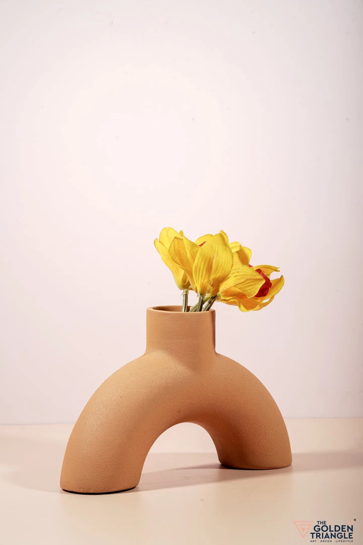 The Golden Triangle India Vases Tan Arch Vase - Inverted U 5 The Golden Triangle India Vases Tan Arch Vase - Inverted U
