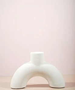 The Golden Triangle India White Arch Vase - Inverted U Vases