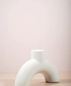 The Golden Triangle India White Arch Vase - Inverted U Vases