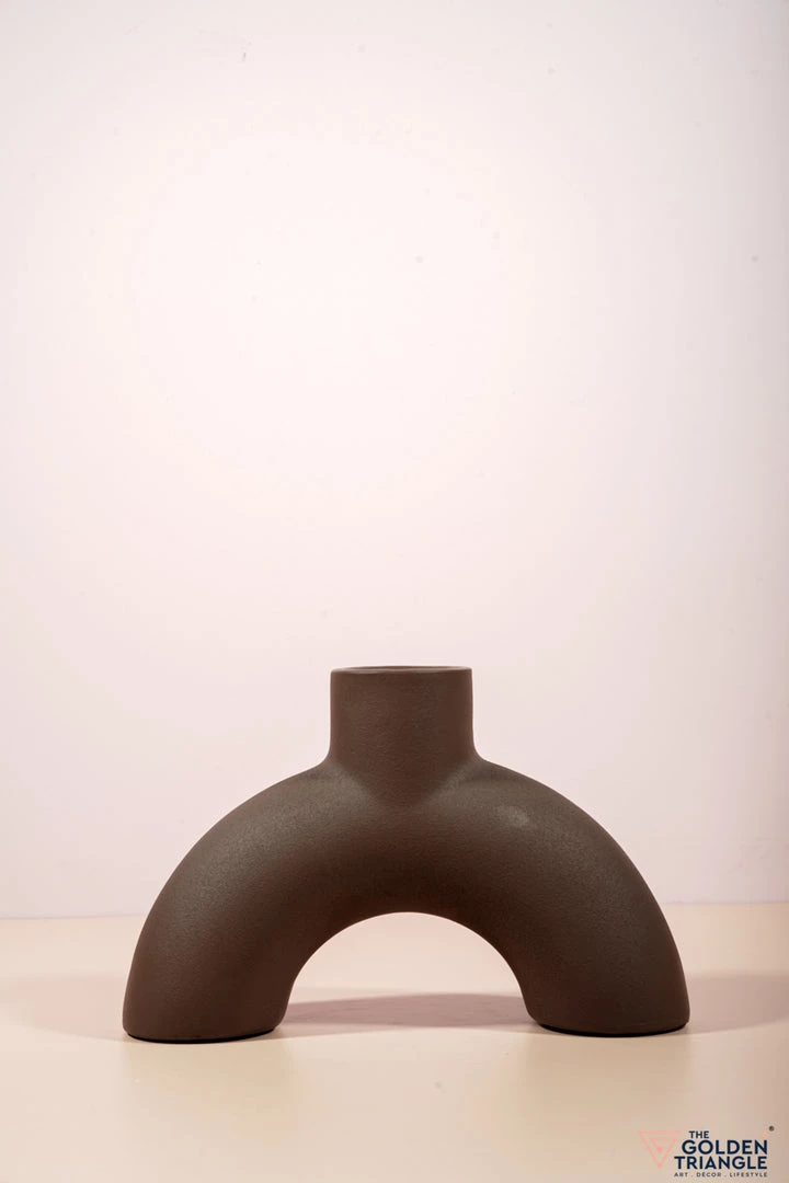 The Golden Triangle India Vases Brown Arch Vase - Inverted U 5 The Golden Triangle India Vases Brown Arch Vase - Inverted U