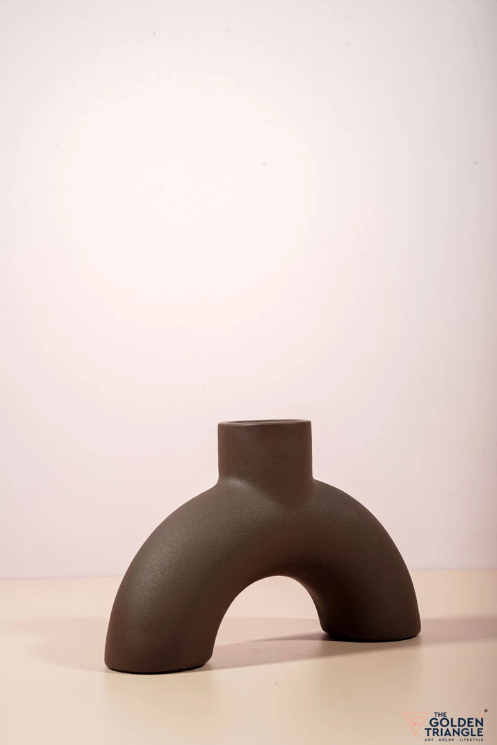 The Golden Triangle India Vases Brown Arch Vase - Inverted U 3 The Golden Triangle India Vases Brown Arch Vase - Inverted U