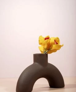 The Golden Triangle India Vases Brown Arch Vase - Inverted U