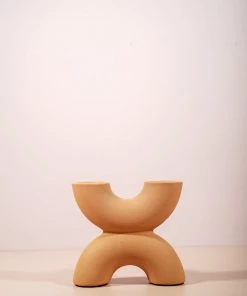 The Golden Triangle India Tan Arch Vase - Double U Vases