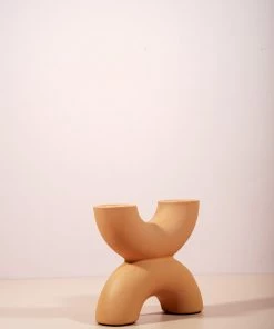The Golden Triangle India Tan Arch Vase - Double U Vases