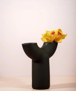 The Golden Triangle India Black Arch Vase - Y Vases