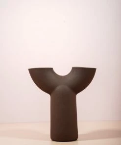 The Golden Triangle India Brown Arch Vase - Y Vases