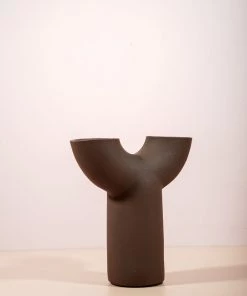 The Golden Triangle India Brown Arch Vase - Y Vases