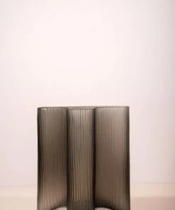 The-Golden-Triangle-India Vases Frosted Fluted Glass Vase