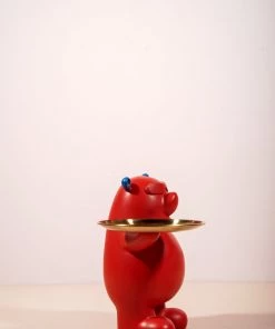 The Golden Triangle India Billy Bear Holding A Tray - Red
